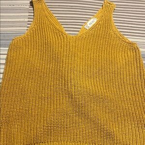 Pink Rose Mustard Knit Tank Top